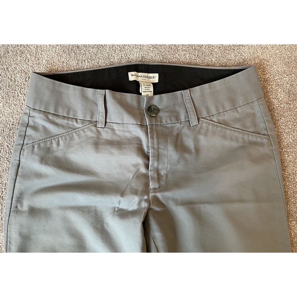 Banana Republic Women's Dress Pants Trousers 10 Gray Grey Preowned - Picture 2 of 6